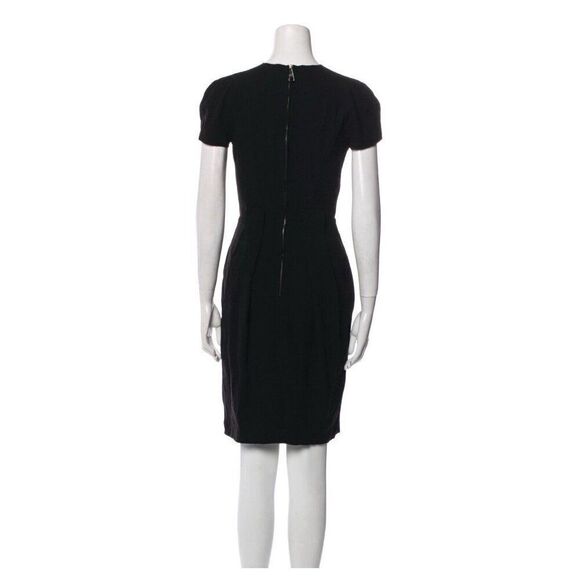 Prada Authentic Solid Black Short Sleeve Sheath Knee Length Dress IT 38 US 2 Xs - Picture 3 of 7